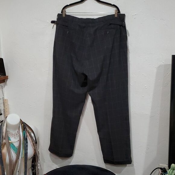 Vintage Polo Golf Buckle Back Pleated Pants with Windowpane Plaid Size 40x30 - Picture 7 of 15
